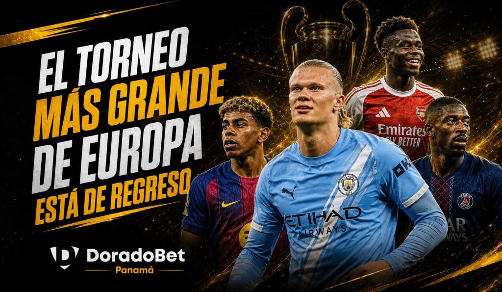 Champions League 2026-27 con sorteo, equipos clasificados y apuestas deportivas en DoradoBet Panamá.