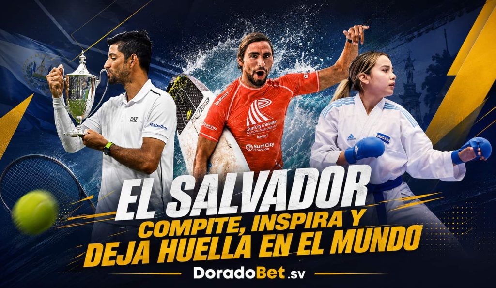 Marcelo Arévalo, Gabriela Izaguirre y Bryan Pérez, deportistas salvadoreños destacados internacionalmente junto a DoradoBet.sv.