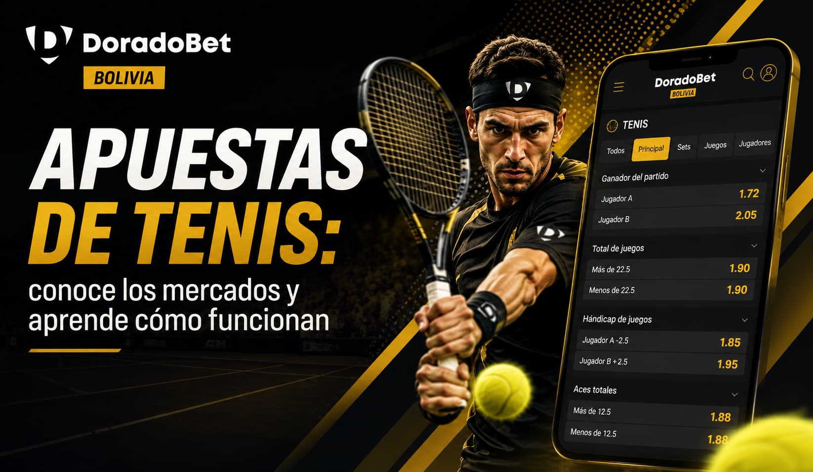 Apuestas de tenis y guía de mercados en DoradoBet Bolivia