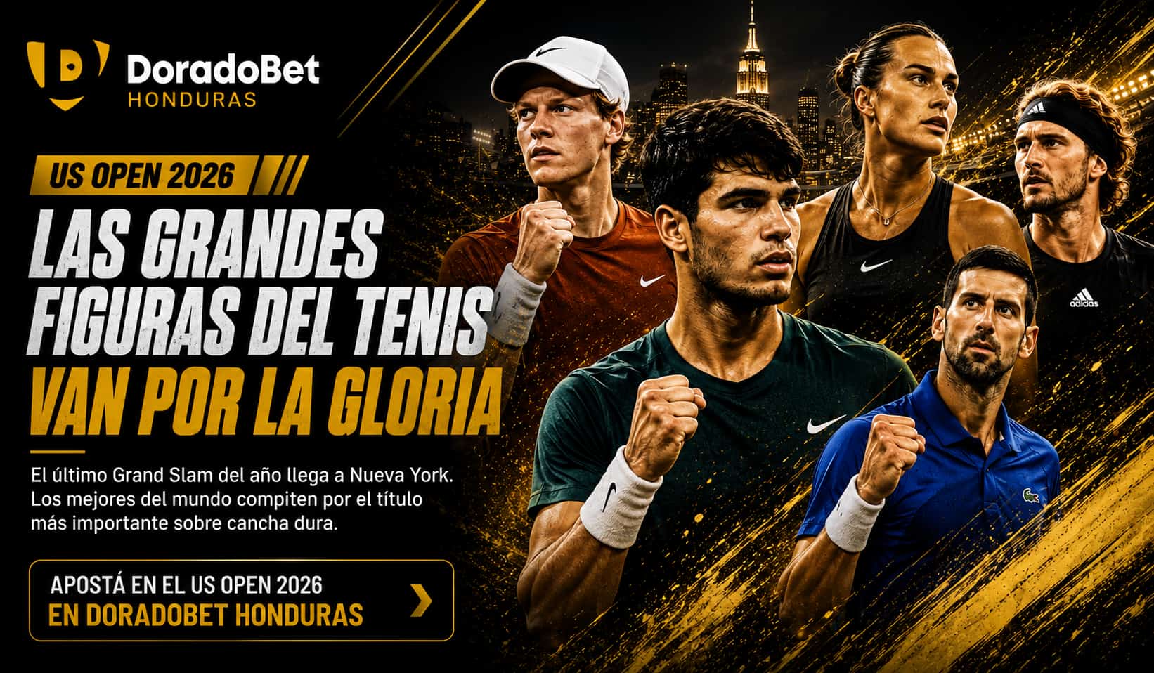 US Open 2026 con calendario, favoritos y apuestas deportivas en DoradoBet Honduras