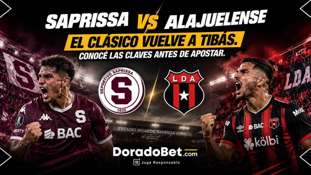 Saprissa vs Alajuelense El Clásico vuelve a Tibás. Conocé las claves antes de apostar.