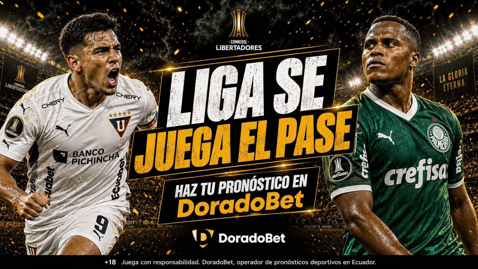 Vive los cuartos de final de vuelta en DoradoBet Ecuador.