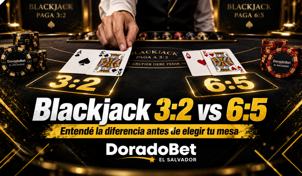 Blackjack 3:2 vs 6:5 y diferencias de pago en DoradoBet El Salvador