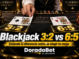 Blackjack 3:2 vs 6:5 y diferencias de pago en DoradoBet El Salvador