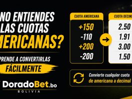 Cuotas americanas y cuotas decimales en DoradoBet Bolivia