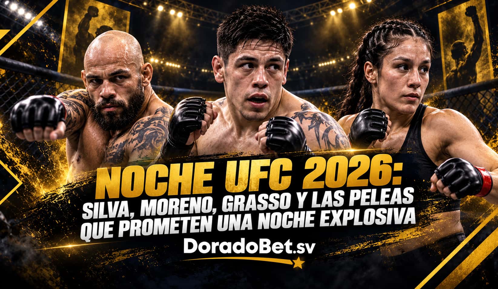 Noche UFC 2026 con pronósticos y peleas destacadas en DoradoBet El Salvador