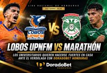 Lobos UPNFM vs Marathón 2026 por la Liga Nacional con DoradoBet Honduras
