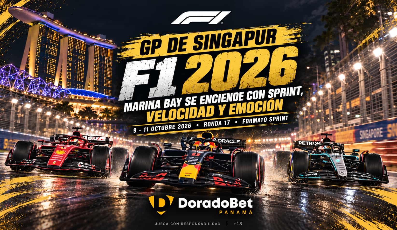GP de Singapur F1 2026 en Marina Bay con DoradoBet Panamá
