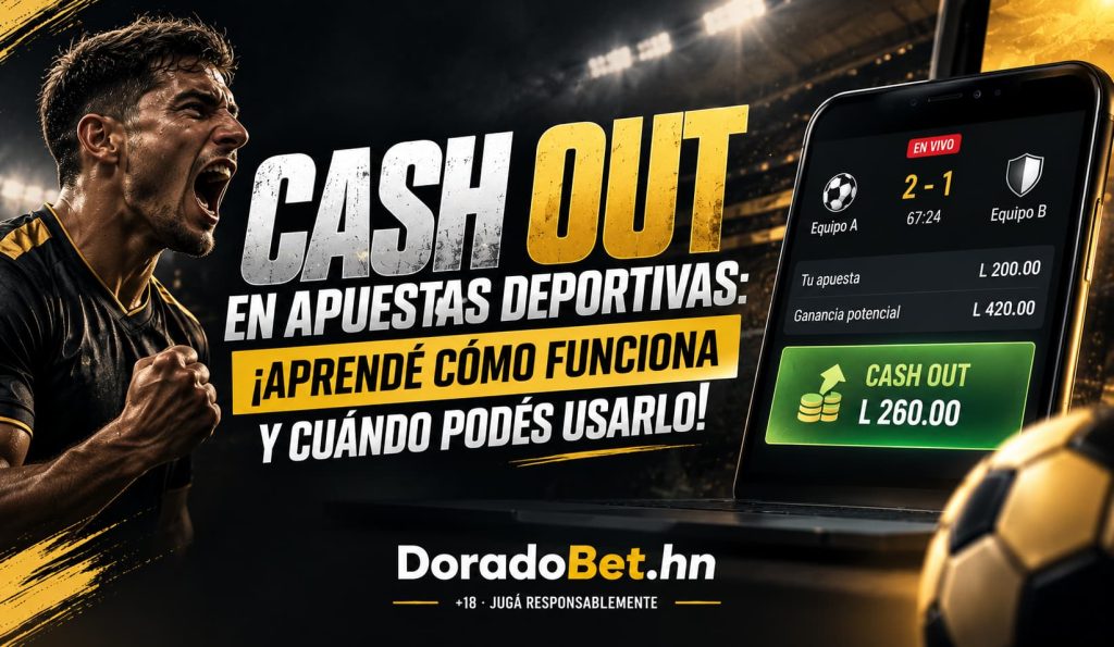 Cash out en apuestas deportivas: cómo funciona el cobro anticipado y cuándo puede aparecer en DoradoBet Honduras.