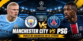 Manchester City vs PSG 2026 por la Champions League con DoradoBet Panamá