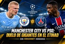 Manchester City vs PSG 2026 por la Champions League con DoradoBet Honduras