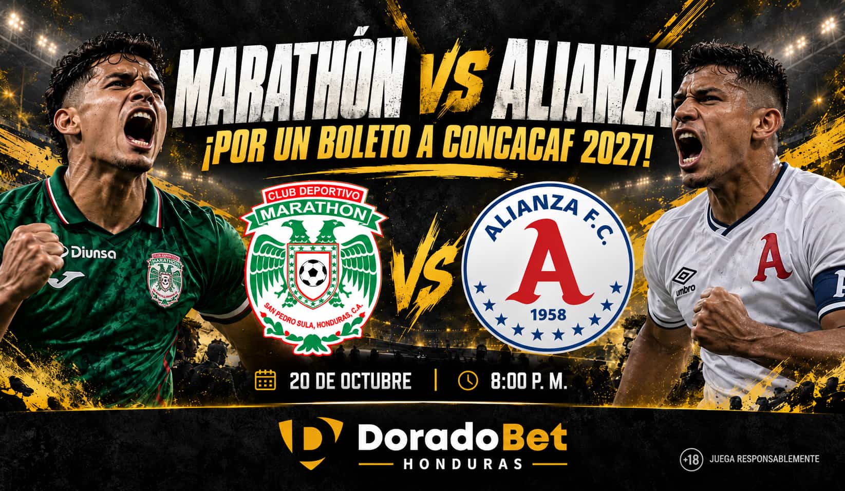 Marathón vs Alianza 2026 por la Copa Centroamericana con DoradoBet Honduras