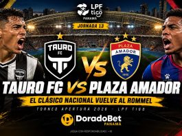 Tauro FC vs Plaza Amador 2026 por la LPF en DoradoBet Panamá